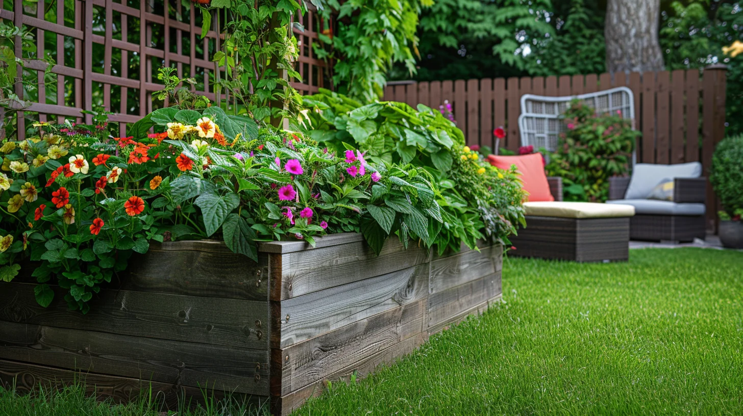 jardinières avec treillis